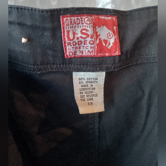 US Rodeo Black Pants Size 5/6 - Picture 8 of 13